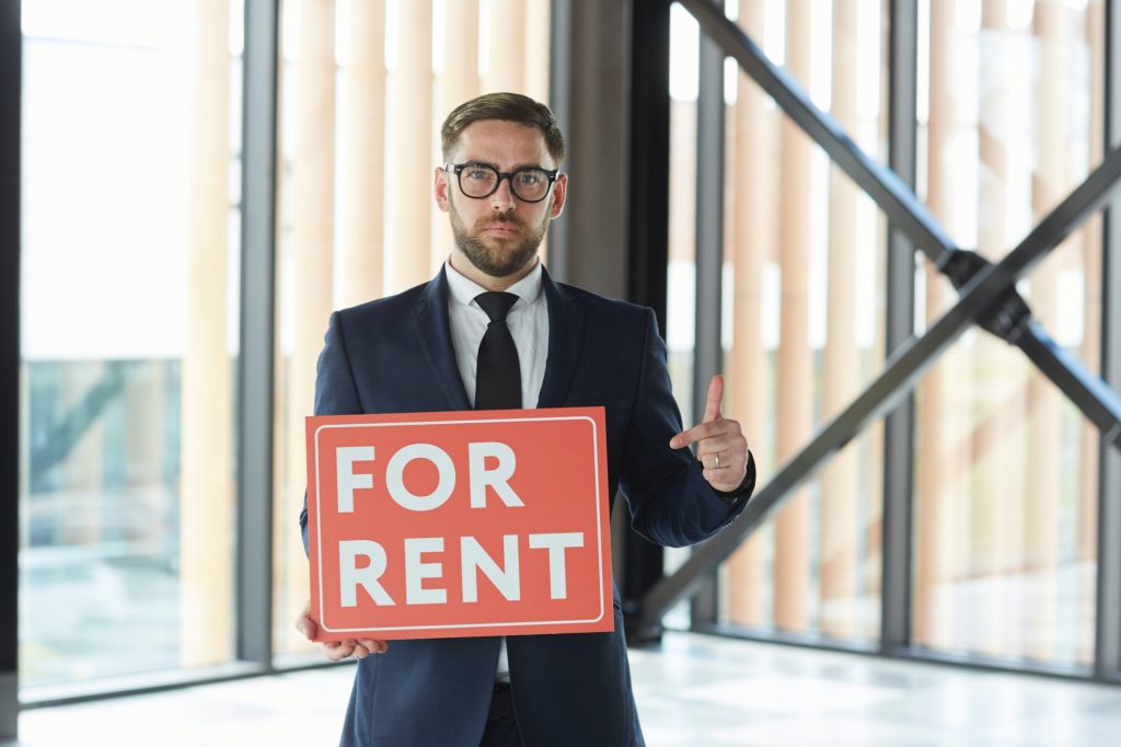 Real estate agent at office