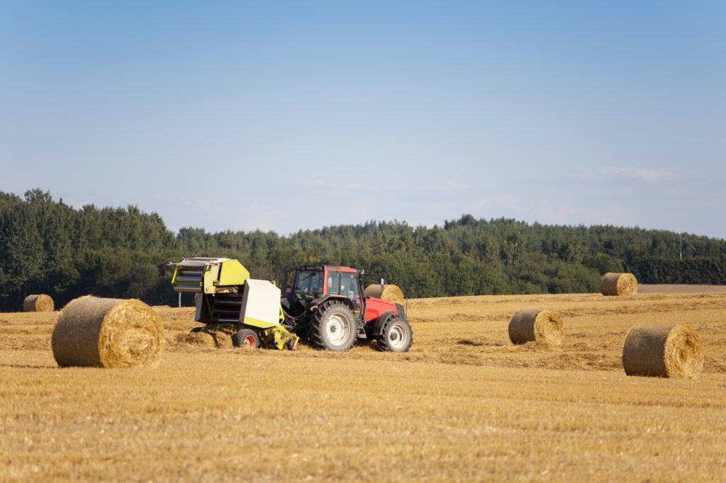 Tractor Harvesting Hay